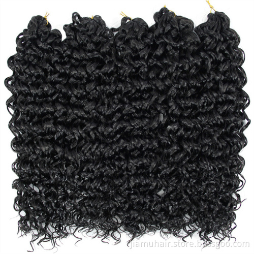 18inch Synthetic Hair Deep Wave Twist Crochet Hair Braids Bohemian Ombre Color Curls Braiding Hair Extensions